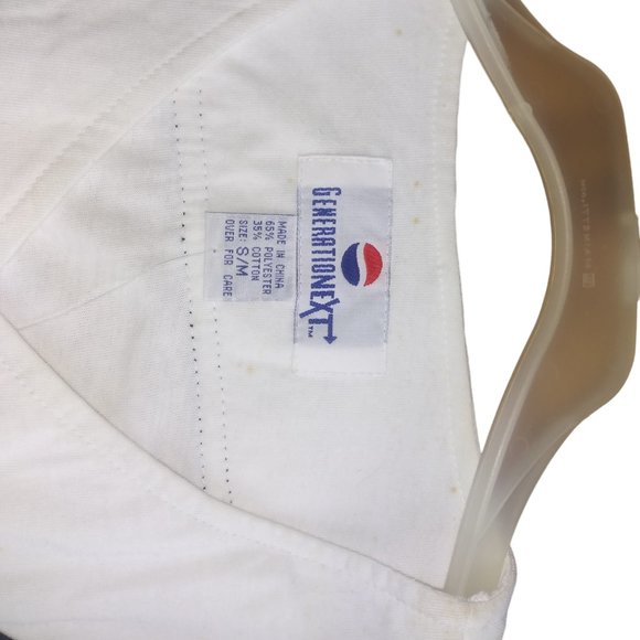 Vintage PEPSI GENERATION NEXT 90's White and Blue Baseball Jersey Size S/M TAG - Picture 5 of 11